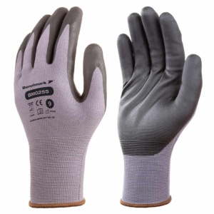 Benchmark BMG255 Palm-Coated Lightweight Precision Gloves (Grey/Black)